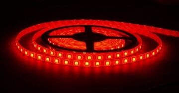 12 Volt 3 Çipli Kırmızı Şerit Led İç Mekan IP20 M/60 Led 5 Metre