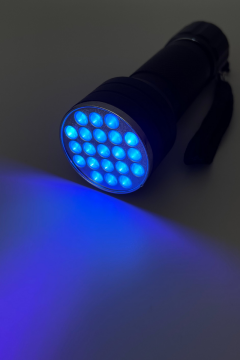 UV Mor Işık El Feneri Taşınabilir 21 Ledli Ultraviyole Fener Para Kontrol Dedektörü