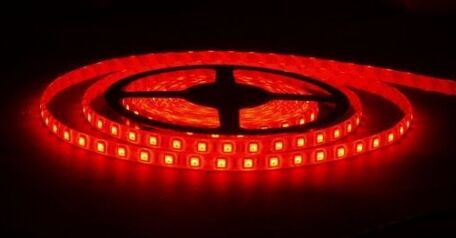 12 Volt 3 Çipli 5050 Dış Mekan IP65 Kırmızı Şerit Led M/60 Led 5 Metre