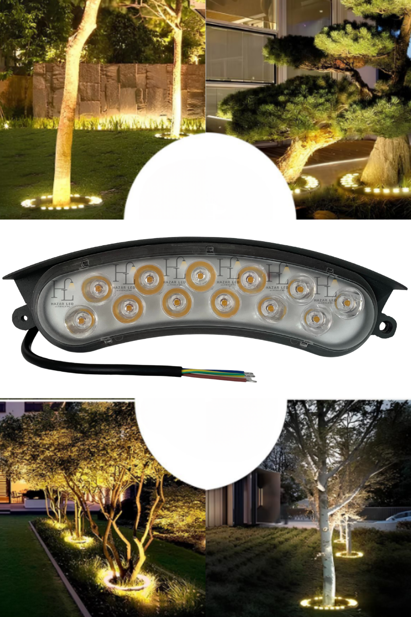 12 Watt Bahçe Armatürü Led Palmiye Ağaç ve Sütun Aydınlatma IP68 Dış Mekan Bahçe Aydınlatma Sarı (Amber)