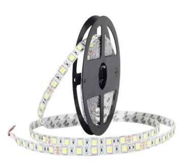 12 Volt 3 Çipli 5050 Dış Mekan IP65 Gün Işığı Şerit Led M/60 Led 5 Metre