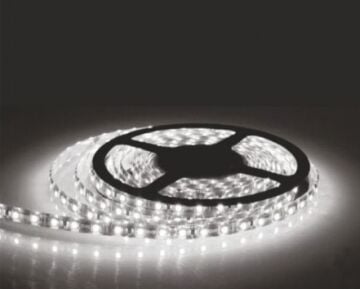 12 Volt 3 Çipli 5050 Dış Mekan IP65 Beyaz Şerit Led M/60 Led 5 Metre