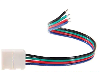 RGB Şerit Led İçin Tek Yönlü Hızlı Konnektör Kablo 4 Pin (5 Adet)