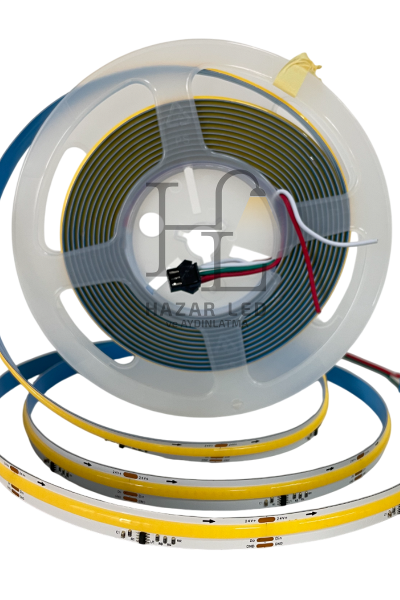 24V 10MM 360 Ledli Pixel Cob Şerit Led Natural Beyaz IP20 5 Metre