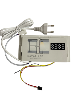 220 Volt Girişli Tunable Dokunmatik (Touch) Ayna Arkası Sensör Saat Termometre (Buğu Önleyici Eklenebilir) 12V