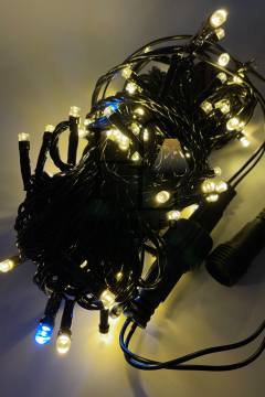 10 Metre Gün Işığı Beyaz Flaş Çakar İp Led Yılbaşı Süsü IP65 Dış Mekan Eklenebilir Siyah Kablolu Dekoratif Led Işık