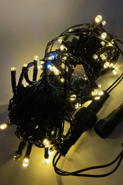 10 Metre Gün Işığı Beyaz Flaş Çakar İp Led Yılbaşı Süsü IP65 Dış Mekan Eklenebilir Siyah Kablolu Dekoratif Led Işık