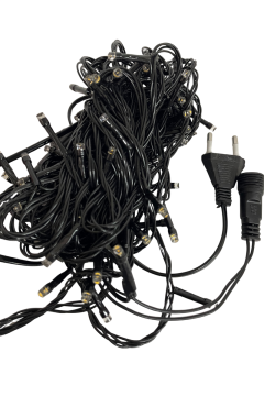 10 Metre Gün Işığı Beyaz Flaş Çakar İp Led Yılbaşı Süsü IP65 Dış Mekan Eklenebilir Siyah Kablolu Dekoratif Led Işık