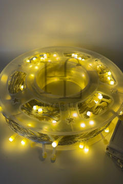 50 Metre Gün Işığı İp Led Işık IP20 İç Mekan Eklenebilir Fonksiyonlu Şeffaf Kablolu Dekoratif Led Işık Yılbaşı Süsü