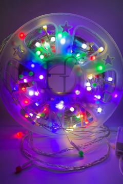 50 Metre RGB İp Led Işık IP20 İç Mekan Eklenebilir Fonksiyonlu Şeffaf Kablolu Dekoratif Led Işık Yılbaşı Süsü