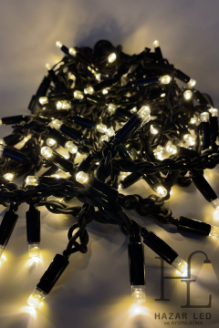 2.5 Metre Saçak Led Gün Işığı 152 Ledli 24 Saçaklı Eklenebilir IP65 Dış Mekan Siyah Kablolu Dekoratif Led Işık Yılbaşı Süsü