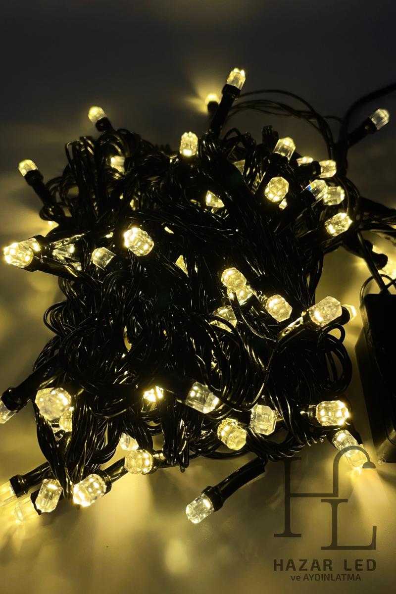 10 Metre 100 Ledli Gün Işığı İp Led Eklemeli Fonksiyonlu Dekoratif Led Işık Yılbaşı Süsü Çam Ağacı Işığı