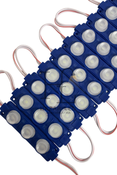 12 Volt 3’lü Lensli 3 Watt 3030 Reklamcı Modül Led Turkuaz (10 Adet)