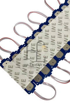 12 Volt 3’lü Lensli 3 Watt 3030 Reklamcı Modül Led Turkuaz (10 Adet)