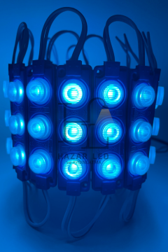 12 Volt 3’lü Lensli 3 Watt 3030 Reklamcı Modül Led Turkuaz (10 Adet)