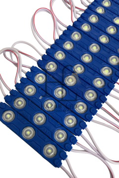 12 Volt 1.2 Watt 3’lü Mercekli 2835 Modül Led Turkuaz (10 Adet)