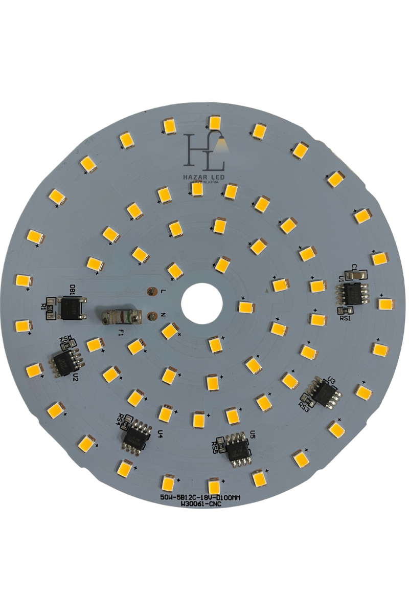 220 Volt 50 Watt SMD 2835 Ledli Hazır Projektör Ledi Gün Işığı Yuvarlak PCB Avize Ledi