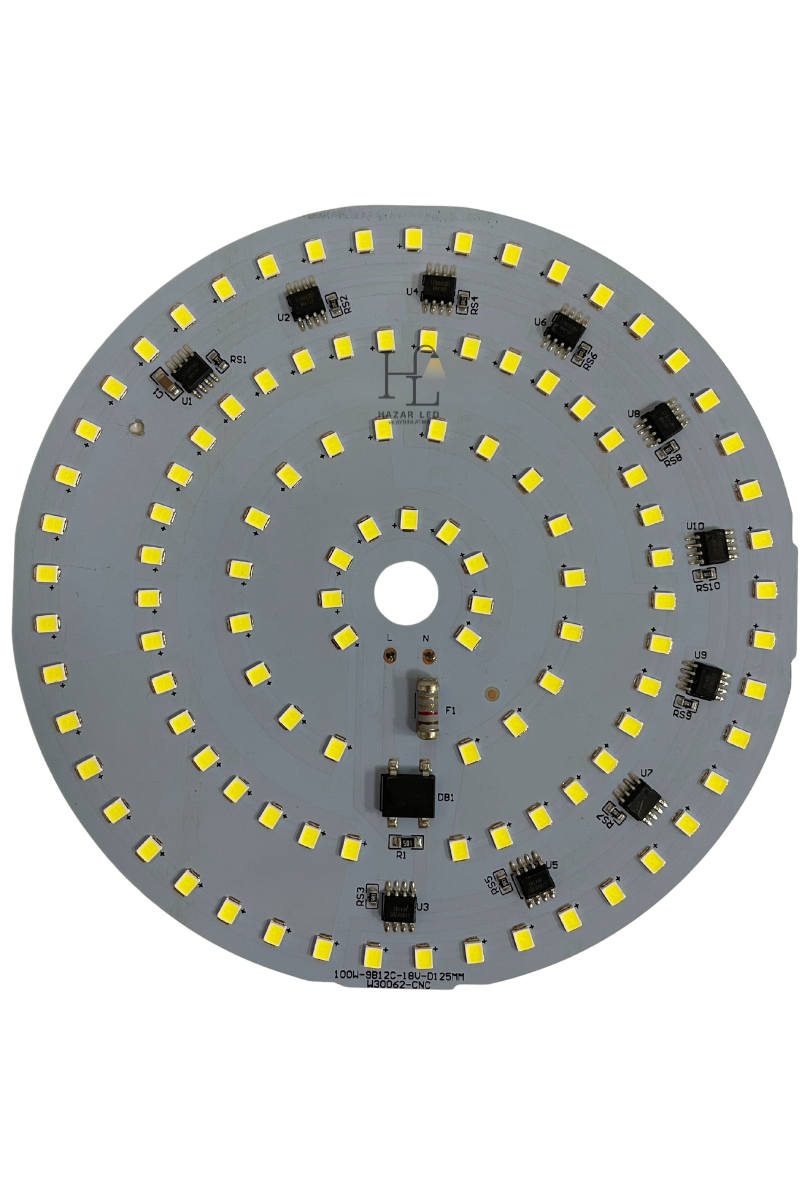 220 Volt 100 Watt SMD 2835 Ledli Hazır Projektör Ledi Beyaz Yuvarlak PCB Avize Ledi