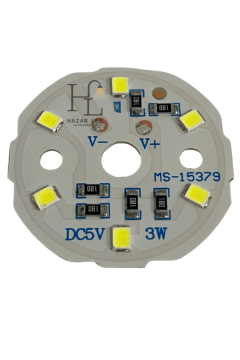 5 Volt 3 Watt SMD 2835 Ledli Hazır Projektör Ledi Beyaz Yuvarlak PCB Avize Ledi 33MM (3 Adet)