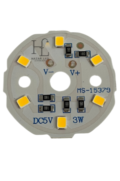 5 Volt 3 Watt SMD 2835 Ledli Hazır Projektör Ledi Gün Işığı Yuvarlak PCB Avize Ledi 33MM (3 Adet)