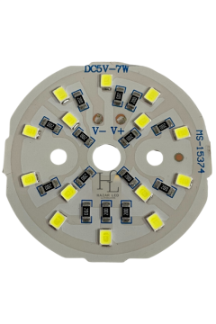 5 Volt 7 Watt SMD 2835 Ledli Hazır Projektör Ledi Beyaz Yuvarlak PCB Avize Ledi 44MM (3 Adet)