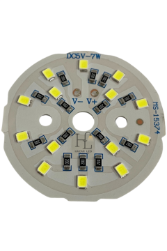 5 Volt 7 Watt SMD 2835 Ledli Hazır Projektör Ledi Beyaz Yuvarlak PCB Avize Ledi 44MM (3 Adet)