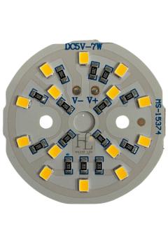 5 Volt 7 Watt SMD 2835 Ledli Hazır Projektör Ledi Gün Işığı Yuvarlak PCB Avize Ledi 44MM (3 Adet)