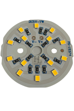 5 Volt 7 Watt SMD 2835 Ledli Hazır Projektör Ledi Gün Işığı Yuvarlak PCB Avize Ledi 44MM (3 Adet)