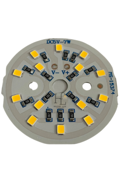 5 Volt 7 Watt SMD 2835 Ledli Hazır Projektör Ledi Gün Işığı Yuvarlak PCB Avize Ledi 44MM (3 Adet)