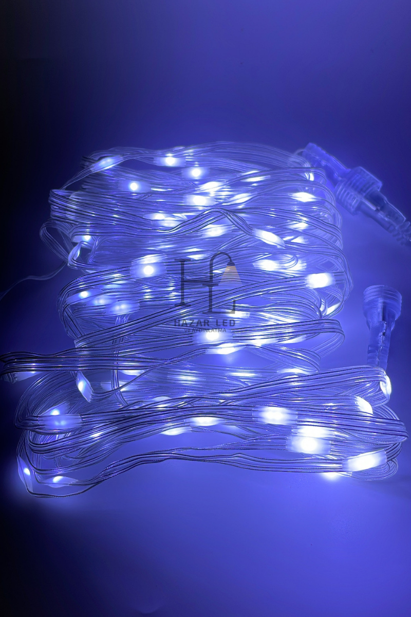 10 Metre Beyaz Peri Led Işık IP64 Dış Mekan Jack Eklemeli Dekoratif Led Işık Yılbaşı Süsü