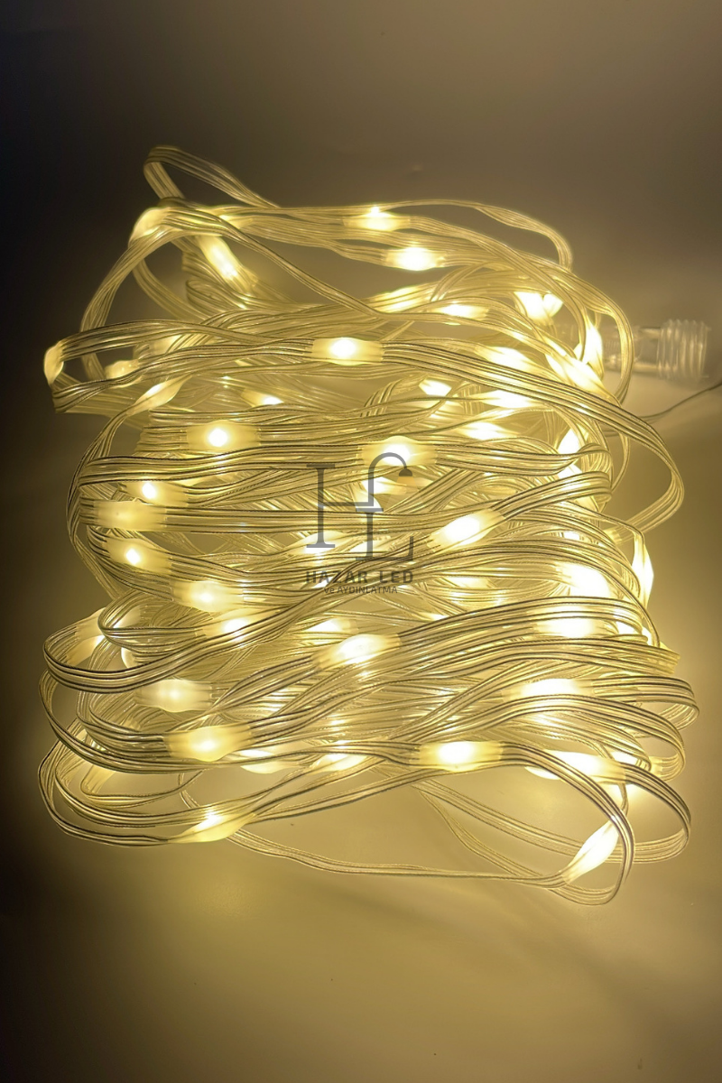 10 Metre Gün Işığı Peri Led Işık IP64 Dış Mekan Jack Eklemeli Dekoratif Led Işık Yılbaşı Süsü