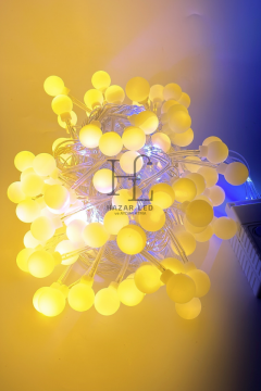 10 Metre Gün Işığı Beyaz Flaş Çakar Top Led Animasyonlu Şeffaf Kablolu Dekoratif Led Işık Yılbaşı Süsü