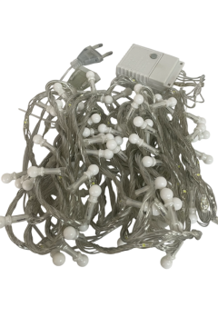 10 Metre RGB Beyaz Flaş Çakar Top Led Animasyonlu Şeffaf Kablolu Dekoratif Led Işık Yılbaşı Süsü