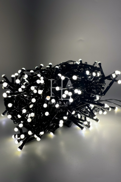 10 Metre Gün Işığı Kirpi Led Siyah Kablolu Jack Eklemeli Dekoratif Led Işık Yılbaşı Süsü