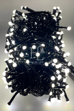 10 Metre Gün Işığı Kirpi Led Siyah Kablolu Jack Eklemeli Dekoratif Led Işık Yılbaşı Süsü