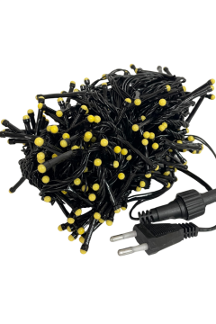 10 Metre Gün Işığı Kirpi Led Siyah Kablolu Jack Eklemeli Dekoratif Led Işık Yılbaşı Süsü