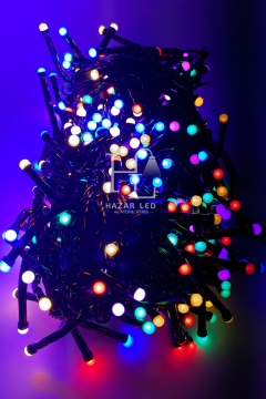 10 Metre RGB Kirpi Led Siyah Kablolu Jack Eklemeli Dekoratif Led Işık Yılbaşı Süsü
