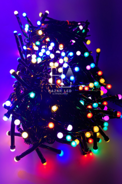 10 Metre RGB Kirpi Led Siyah Kablolu Jack Eklemeli Dekoratif Led Işık Yılbaşı Süsü