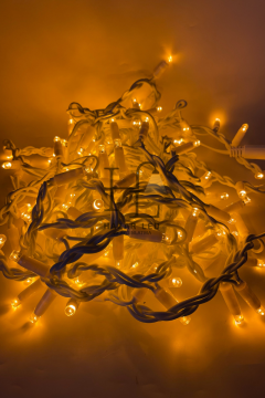 2 Metre Saçak Led 144 Ledli 16 Saçaklı Eklenebilir IP65 Dış Mekan Sarı (Amber) Dekoratif Led Işık Yılbaşı Süsü