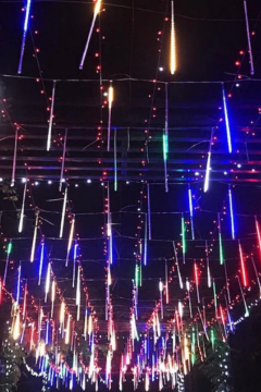 8 Tüp RGB Meteor Led Işık Yağmur Işıkları Eklenebilir IP65 Dış Mekan Dekoratif Yılbaşı Süsü