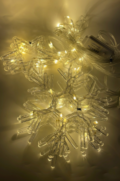 3 Metre Kar Tanesi Yıldız Perde Led Gün Işığı IP64 Dış Mekan Eklenebilir Fonksiyonlu Dekoratif Led Işık Yılbaşı Süsü