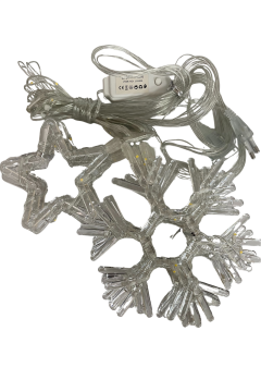 3 Metre Kar Tanesi Yıldız Perde Led Gün Işığı IP64 Dış Mekan Eklenebilir Fonksiyonlu Dekoratif Led Işık Yılbaşı Süsü