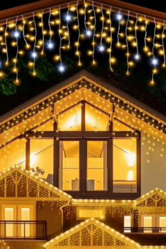 3 Metre Saçak Led Gün Işığı Beyaz Flaşlı 100 Ledli 20 Saçaklı Eklenebilir IP65 Dış Mekan Beyaz Kablolu Dekoratif Led Işık Yılbaşı Süsü