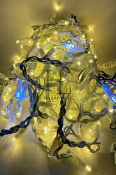 3 Metre Saçak Led Gün Işığı Beyaz Flaşlı 100 Ledli 20 Saçaklı Eklenebilir IP65 Dış Mekan Beyaz Kablolu Dekoratif Led Işık Yılbaşı Süsü