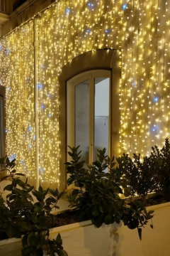 3X1 Metre Perde Led Gün Işığı Beyaz Flaşlı 108 Ledli Eklenebilir IP65 Dış Mekan Beyaz Kablolu Dekoratif Led Işık Yılbaşı Süsü