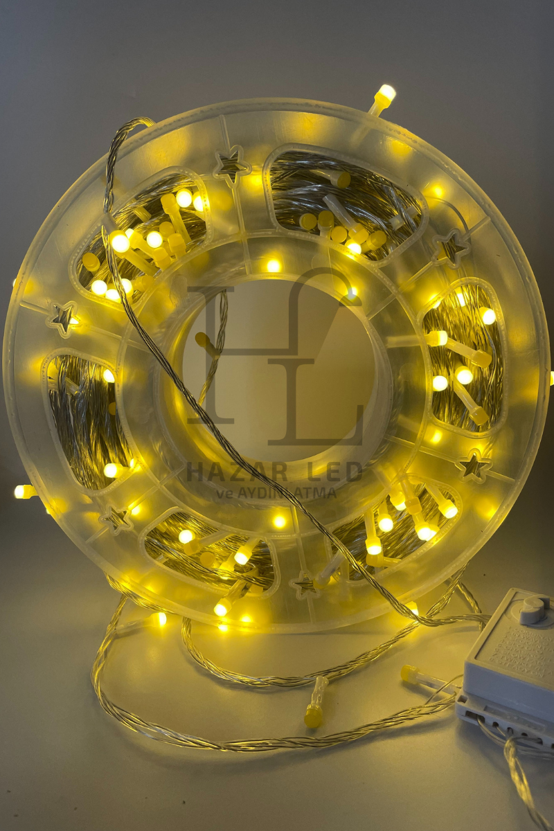 100 Metre 500 Ledli Gün Işığı İp Led Işık IP20 İç Mekan Fonksiyonlu Şeffaf Kablolu Dekoratif Led Işık Yılbaşı Süsü