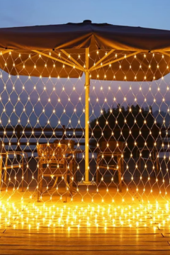 Ağ Led Işık 2x2 File Ağ Perde Led Işık Gün Işığı Eklemeli 190 Ledli Örümcek Ağı Işığı Yılbaşı Süsü