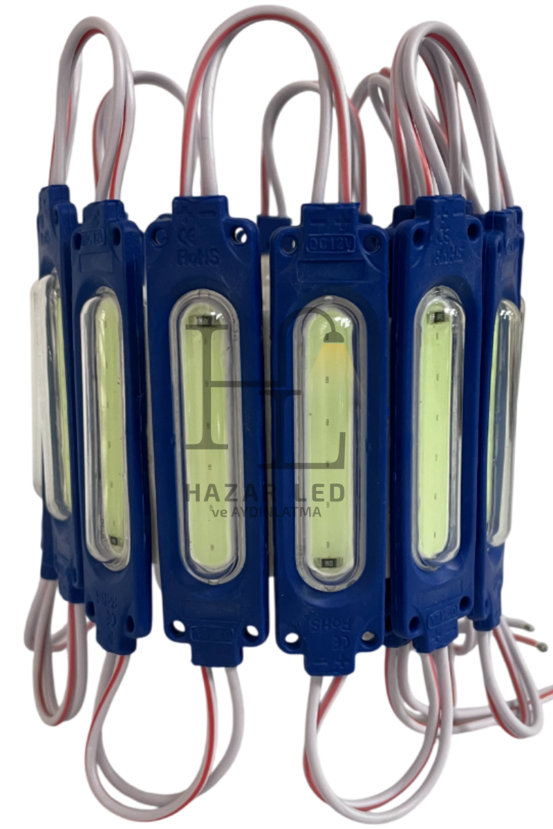 Cob Led Modül Lensli 2 Watt 12 Volt Turkuaz (10 Adet)