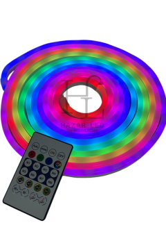 5 Volt IC-RGB Pixel Neon Şerit Led Set Bluetoothlu Ve Kumandalı IP68 Dış Mekan 5 Metre
