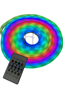 5 Volt IC-RGB Pixel Neon Şerit Led Set Bluetoothlu Ve Kumandalı IP68 Dış Mekan 5 Metre